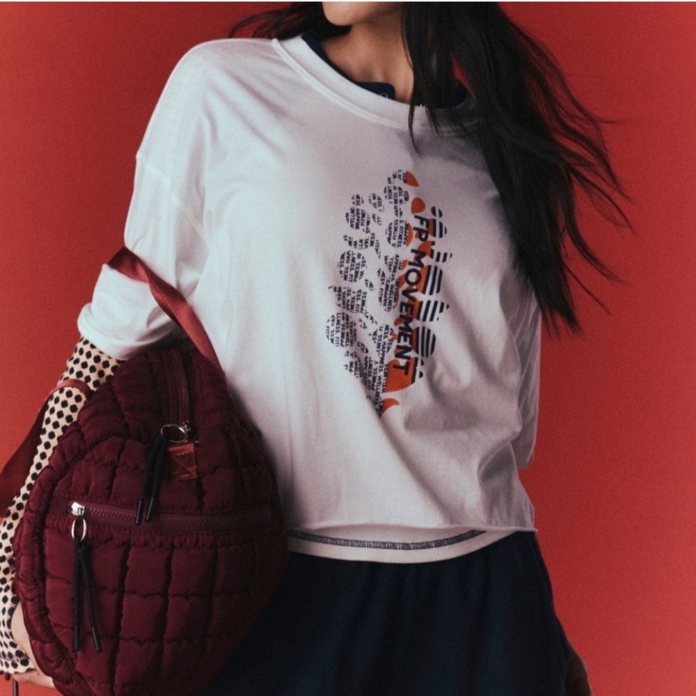 FREE PEOPLE INSPIRE BUTI LOGO TEE NWOT